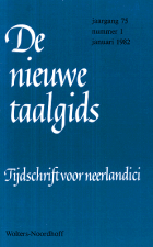 De Nieuwe Taalgids. Jaargang 75,  [tijdschrift] Nieuwe Taalgids, De