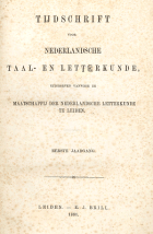 Tijdschrift voor Nederlandse Taal- en Letterkunde. Jaargang 1,  [tijdschrift] Tijdschrift voor Nederlandse Taal- en Letterkunde