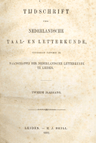 Tijdschrift voor Nederlandse Taal- en Letterkunde. Jaargang 2,  [tijdschrift] Tijdschrift voor Nederlandse Taal- en Letterkunde