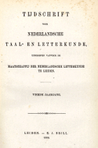 Tijdschrift voor Nederlandse Taal- en Letterkunde. Jaargang 4,  [tijdschrift] Tijdschrift voor Nederlandse Taal- en Letterkunde