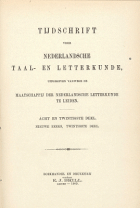 Tijdschrift voor Nederlandse Taal- en Letterkunde. Jaargang 28,  [tijdschrift] Tijdschrift voor Nederlandse Taal- en Letterkunde