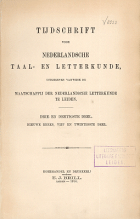 Tijdschrift voor Nederlandse Taal- en Letterkunde. Jaargang 33,  [tijdschrift] Tijdschrift voor Nederlandse Taal- en Letterkunde