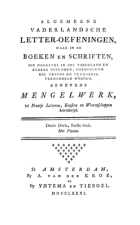 Vaderlandsche letteroefeningen. Jaargang 1781,  [tijdschrift] Vaderlandsche Letteroefeningen