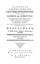 Vaderlandsche letteroefeningen. Jaargang 1785,  [tijdschrift] Vaderlandsche Letteroefeningen