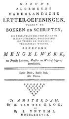 Vaderlandsche letteroefeningen. Jaargang 1788,  [tijdschrift] Vaderlandsche Letteroefeningen