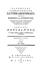 Vaderlandsche letteroefeningen. Jaargang 1792,  [tijdschrift] Vaderlandsche Letteroefeningen