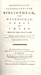 Vaderlandsche letteroefeningen. Jaargang 1811,  [tijdschrift] Vaderlandsche Letteroefeningen