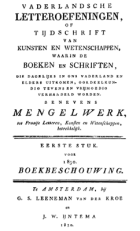 Vaderlandsche letteroefeningen. Jaargang 1830,  [tijdschrift] Vaderlandsche Letteroefeningen