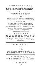 Vaderlandsche letteroefeningen. Jaargang 1838,  [tijdschrift] Vaderlandsche Letteroefeningen