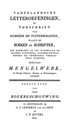 Vaderlandsche letteroefeningen. Jaargang 1842,  [tijdschrift] Vaderlandsche Letteroefeningen