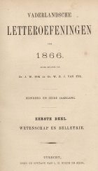 Vaderlandsche letteroefeningen. Jaargang 1866,  [tijdschrift] Vaderlandsche Letteroefeningen