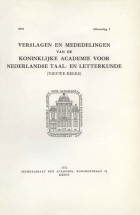 Verslagen en mededelingen van de Koninklijke Academie voor Nederlandse taal- en letterkunde (nieuwe reeks). Jaargang 1972,  [tijdschrift] Verslagen en mededelingen van de Koninklijke Academie voor Nederlandse taal- en letterkunde