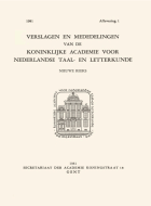 Verslagen en mededelingen van de Koninklijke Academie voor Nederlandse taal- en letterkunde (nieuwe reeks). Jaargang 1981,  [tijdschrift] Verslagen en mededelingen van de Koninklijke Academie voor Nederlandse taal- en letterkunde