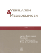 Verslagen en mededelingen van de Koninklijke Academie voor Nederlandse taal- en letterkunde. Jaargang 2000,  [tijdschrift] Verslagen en mededelingen van de Koninklijke Academie voor Nederlandse taal- en letterkunde