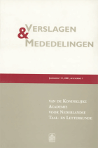 Verslagen en mededelingen van de Koninklijke Academie voor Nederlandse taal- en letterkunde. Jaargang 2001,  [tijdschrift] Verslagen en mededelingen van de Koninklijke Academie voor Nederlandse taal- en letterkunde