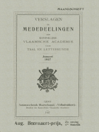 Verslagen en mededelingen van de Koninklijke Vlaamse Academie voor Taal- en Letterkunde 1927,  [tijdschrift] Verslagen en mededelingen van de Koninklijke Vlaamse Academie voor Taal- en Letterkunde