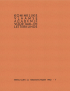 Verslagen en mededelingen van de Koninklijke Vlaamse Academie voor Taal- en Letterkunde 1952,  [tijdschrift] Verslagen en mededelingen van de Koninklijke Vlaamse Academie voor Taal- en Letterkunde