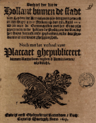 Verhael hoe dat in Hollant binnen de stadt van Leyden, de arminianen zijn vergaert geweest in een huys om te preken, op den xxi. April 1619, Anoniem Verhael hoe dat in Hollant binnen de stadt van Leyden, de arminianen zijn vergaert geweest in een huys om te preken