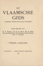 De Vlaamsche Gids. Jaargang 2,  [tijdschrift] Vlaamsche Gids, De