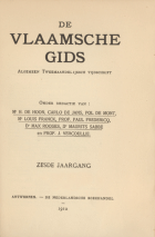 De Vlaamsche Gids. Jaargang 6,  [tijdschrift] Vlaamsche Gids, De