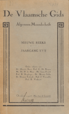 De Vlaamsche Gids. Jaargang 17,  [tijdschrift] Vlaamsche Gids, De