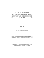 Voorloopige lijst der Nederlandsche monumenten van geschiedenis en kunst. Deel VII. De provincie Overijssel,  [serie] Voorloopige lijst der Nederlandsche monumenten van geschiedenis en kunst