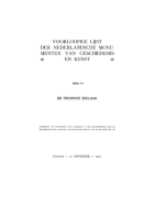 Voorloopige lijst der Nederlandsche monumenten van geschiedenis en kunst. Deel VI. De provincie Zeeland,  [serie] Voorloopige lijst der Nederlandsche monumenten van geschiedenis en kunst