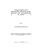 Voorloopige lijst der Nederlandsche monumenten van geschiedenis en kunst. Deel III. De provincie Zuidholland,  [serie] Voorloopige lijst der Nederlandsche monumenten van geschiedenis en kunst