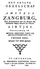 Het vrolyk gezelschap op Amstels zangburg. Deel 2, Anoniem Vrolyk gezelschap op Amstels zangburg. Deel 2, Het