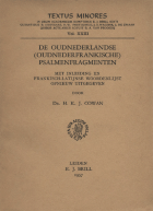 De oudnederlandse (oudnederfrankische) psalmenfragmenten, Anoniem Wachtendonckse Psalmen