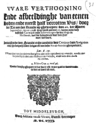 Ware verthooning ende afbeeldinghe van eenen dooden ende meest half verrotten vis, door die zee aen der strande op gheworpen, den 20. der maent September, anno 1608. was lanck ontrent 20. voeten, Anoniem Ware verthooning ende afbeeldinghe van eenen dooden ende meest half verrotten vis