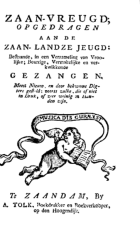 Zaan-vreugd, opgedragen aan de Zaan-landze jeugd, Anoniem Zaan-vreugd, opgedragen aan de Zaan-landze jeugd