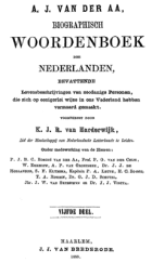 Biographisch woordenboek der Nederlanden. Deel 5, A.J. van der Aa