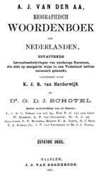 Biographisch woordenboek der Nederlanden. Deel 7, A.J. van der Aa