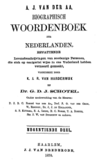 Biographisch woordenboek der Nederlanden. Deel 19, A.J. van der Aa