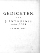 Gedichten. Deel 2, Joannis Antonides van der Goes