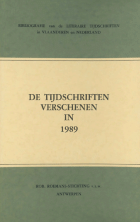 Bibliografie van de literaire tijdschriften in Vlaanderen en Nederland. De tijdschriften verschenen in 1989, Hilda van Assche, Richard Baeyens