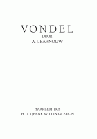 Vondel, Adriaan J. Barnouw