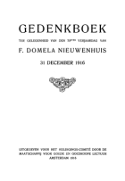 Gedenkboek ter gelegenheid van den 70sten verjaardag van F. Domela Nieuwenhuis, W. Beek