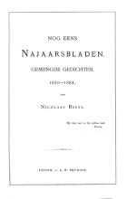 Nog eens najaarsbladen. Gemengde gedichten, 1880-1884, Nicolaas Beets