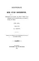Kronijkje der stad Roermond beginnende met de komst van Keizer Joseph II en eindigende met de troonsbeklimming van Leopold I, Koning der Belgen (1781-1831), Sebastiaan van Beringen