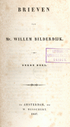 Brieven. Deel 3, Willem Bilderdijk