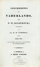 Geschiedenis des vaderlands. Deel 1, Willem Bilderdijk