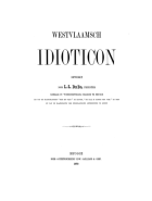 West-Vlaamse Idioticon, L.L. de Bo