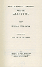 Kortbondige spreuken wegens de ziektens, Herman Boerhaave