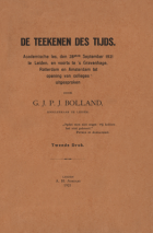 De teekenen des tijds, G.J.P.J. Bolland