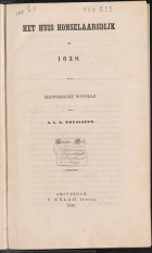 Het huis Honselaarsdijk in 1638. Deel 1, A.L.G. Bosboom-Toussaint