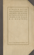 Strofen uit de nalatenschap van Andries de Hoghe, P.C. Boutens