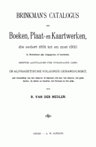 Brinkman's cumulatieve catalogus van boeken 1891-1900, Carel Leonard Brinkman