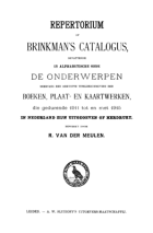 Brinkman's cumulatieve catalogus van boeken 1911-1915 (Repertorium en titelcatalogus), Carel Leonard Brinkman